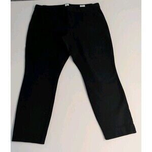 Gap Womens Flat Front Signature Skinny Ankle Pants Black Plus Size 18 Server